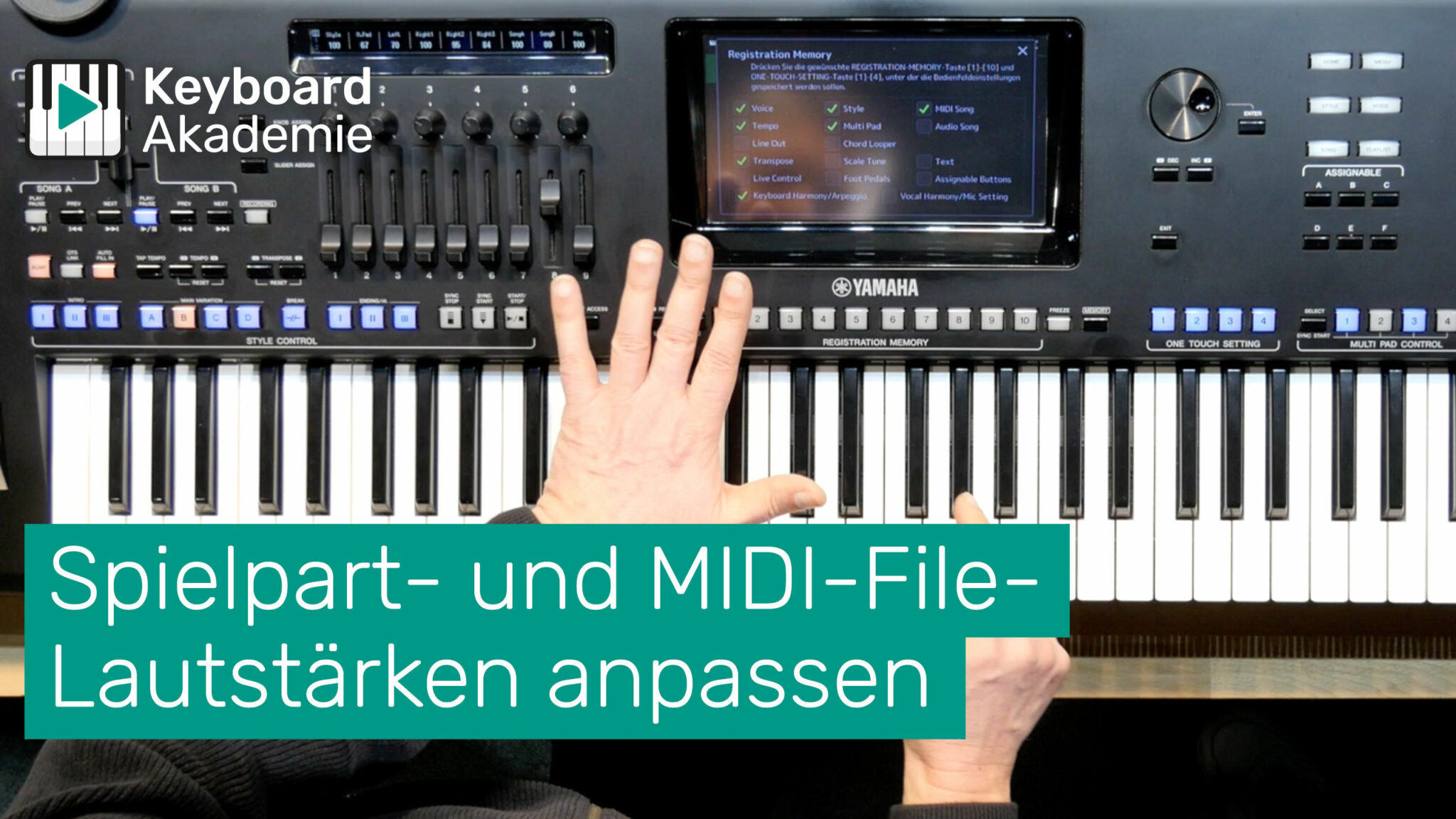 Spielpart und MIDIFileLautstärken am Yamaha Genos, PSRSX700 oder