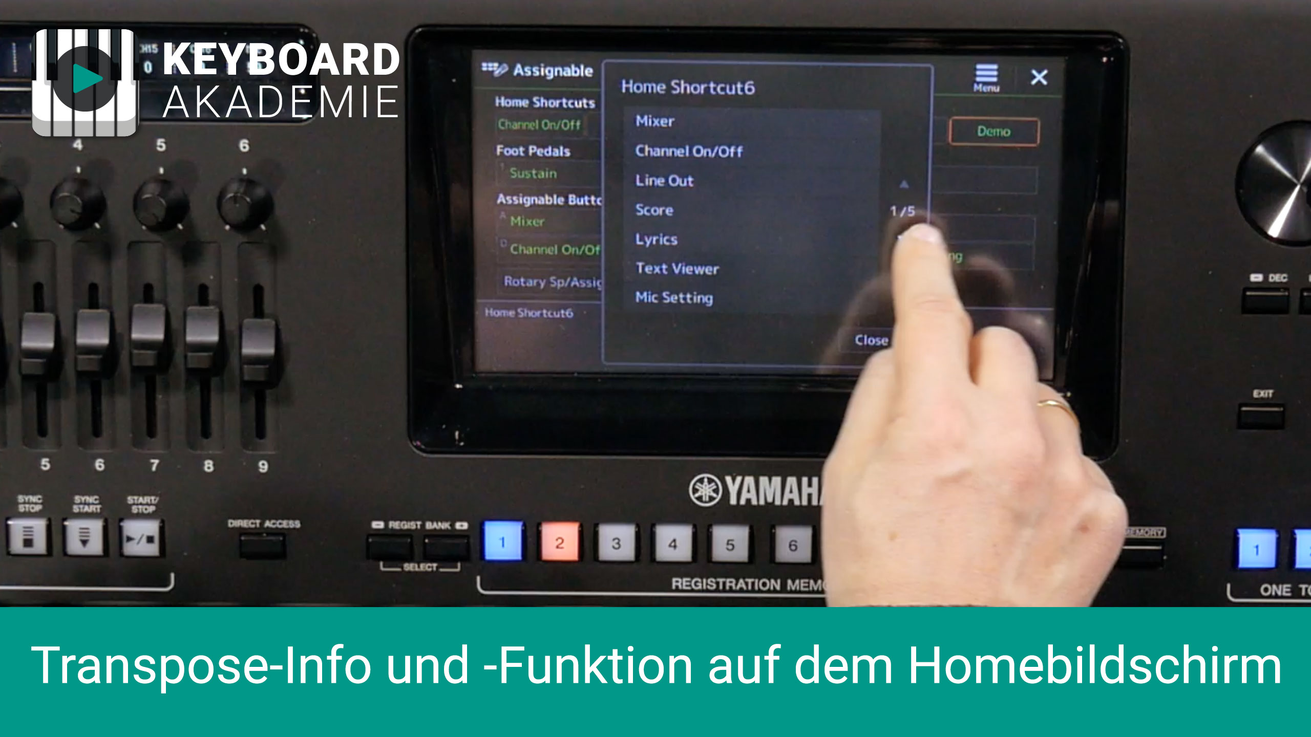 Transpose-Info und -Funktion auf den Homebildschirm legen | Genos | Power-Tipp