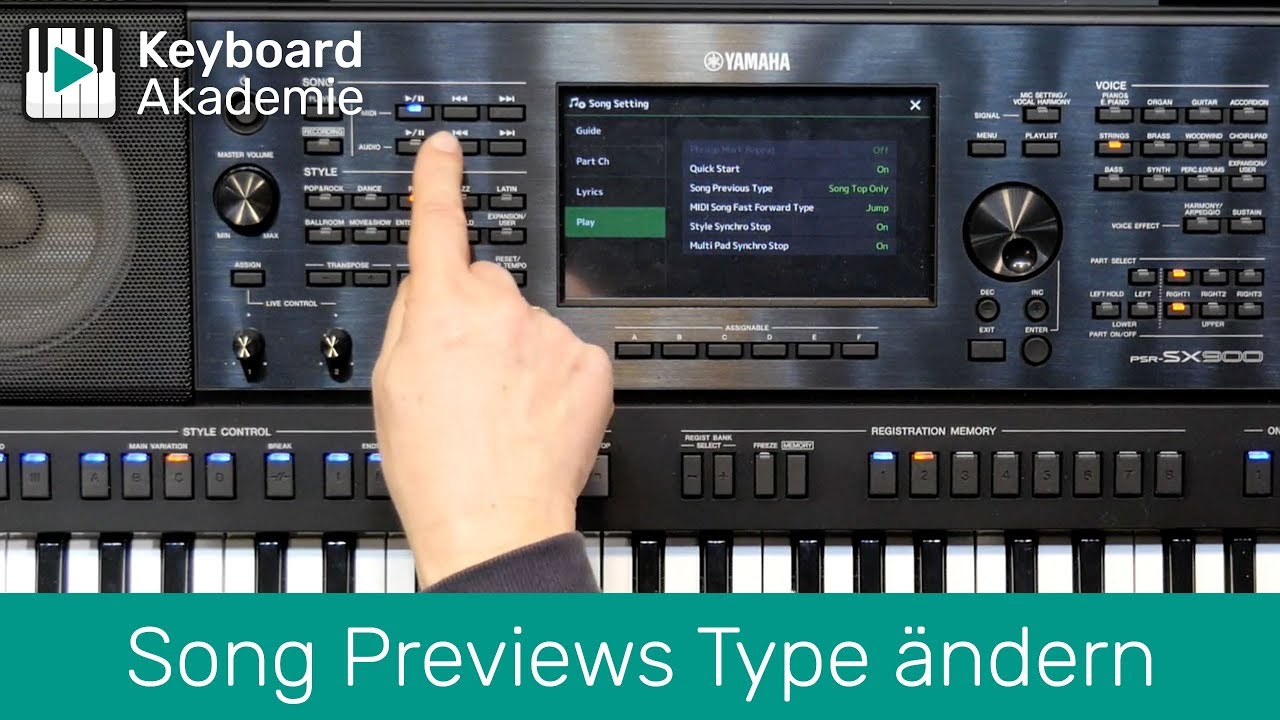 Song Previews Type ändern | Power-Tipp | SX900 | Genos ab Firmware v2.0